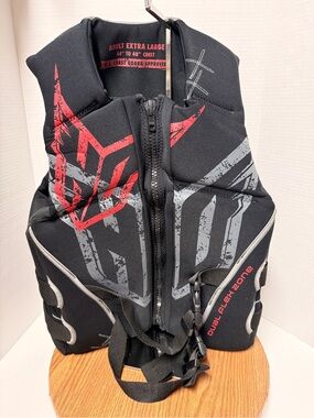 HO Sports Unisex Black & Red Neoprene Life Vest Dual Flex Zone Technology